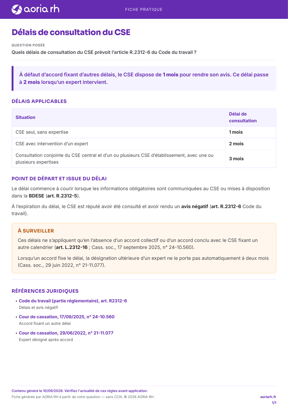 Page 1 sur 1 — Délais de consultation du CSE