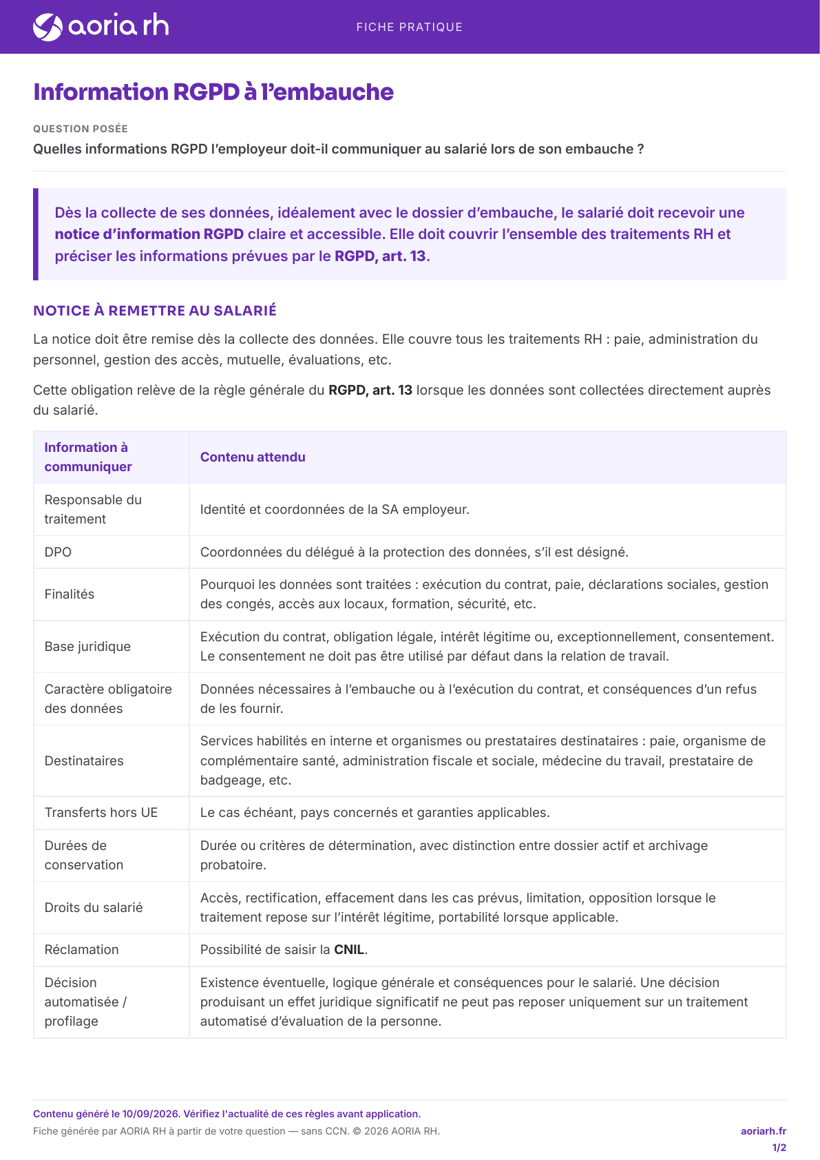 Page 1 sur 2 — Information RGPD à l’embauche